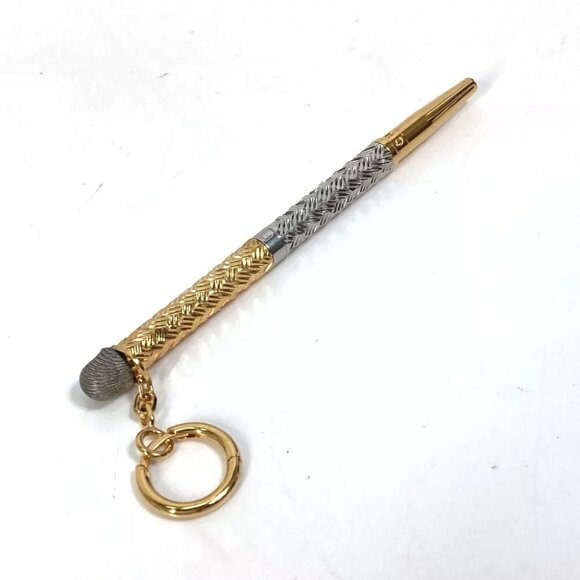 FENDI CHAOS collaboration scribble pen Pen Earrings Silver/Gold Unused - Picture 1 of 7